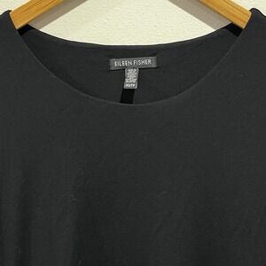 Eileen Fisher Women XL 3/4 Sleeves Dress Black Minimalist Classic Capsule